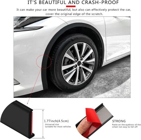 XmuxHai 2.17In(5.5CM)*11.5FT*2PCS Car Wheel Eyebrow Arch Trim Lips Strip Fender Flare Protector Universal Rubber Wheel Eyebrow Protector for Car and Truck Fender Flare Edge Trim (5.5CM) in Kuwait