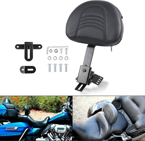 Adjustable Plug-in Driver Rider Backrest Sissy Bar With Backrest Pad Custom Compatible With For 1997-2024 Touring Models Street Glide Road Glide Electra Glide Road King (Black) in Kuwait