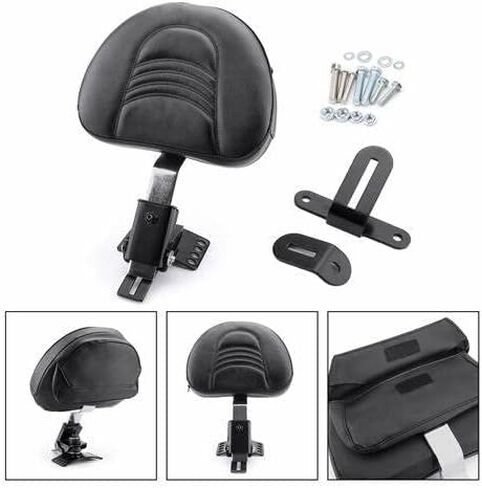 Adjustable Plug-in Driver Rider Backrest Sissy Bar With Backrest Pad Custom Compatible With For 1997-2024 Touring Models Street Glide Road Glide Electra Glide Road King (Black) in Kuwait