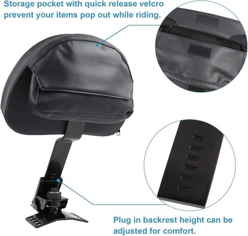 Adjustable Plug-in Driver Rider Backrest Sissy Bar With Backrest Pad Custom Compatible With For 1997-2024 Touring Models Street Glide Road Glide Electra Glide Road King (Black) in Kuwait