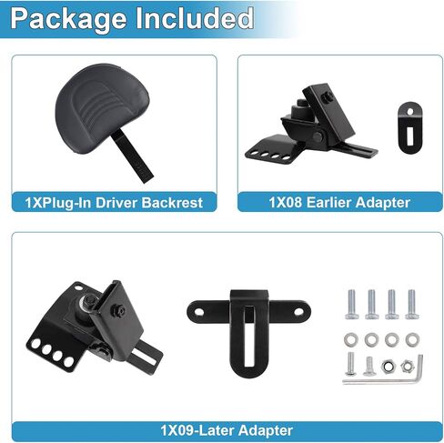 Adjustable Plug-in Driver Rider Backrest Sissy Bar With Backrest Pad Custom Compatible With For 1997-2024 Touring Models Street Glide Road Glide Electra Glide Road King (Black) in Kuwait