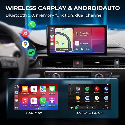 سلسلة الشفاه (مغناطيس مدمج) محول Carplay/Android Auto Adapter لـ iPhone & Android ، قم بتحويل سلكية إلى محول الدونجل اللاسلكي ، وحجم مصغرة مع USB & Type-C 2.0 ، والتحكم المستقر ولا يوجد تأخير in Kuwait