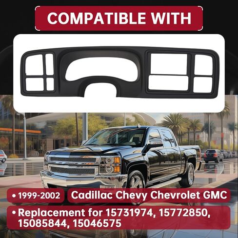 Hecasa Double Din Truck Dash Kit متوافق مع استبدال راديو سييرا سييرا سييرا سييرا سييرا من 1999-2002 عام 1999-2002 in Saudi Arabia