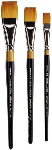 KINGART Original Gold 9550-1 1/2 Flat Wash Series Premium Golden Taklon Multimedia Artist Brushes for Acrylic, Watercolor & Oil in Saudi Arabia