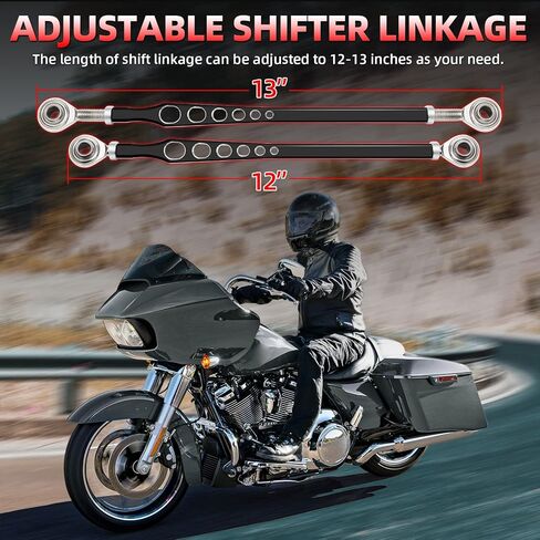 Amazicha Black Gear Shift Linkage متوافق مع Harley Softail Touring Electra Street Glide Road Road Road King Tri Glide 1986-2024 in Saudi Arabia