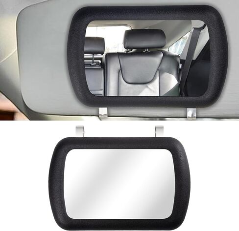 مرآة قوس السيارات ، مقطع عالمي على سيارات Sun Visor Vanity Mirror لسيارات الدفع الرباعي والمركبات المختلفة ، وملحقات السيارات الداخلية للنساء ، والأسود in Kuwait