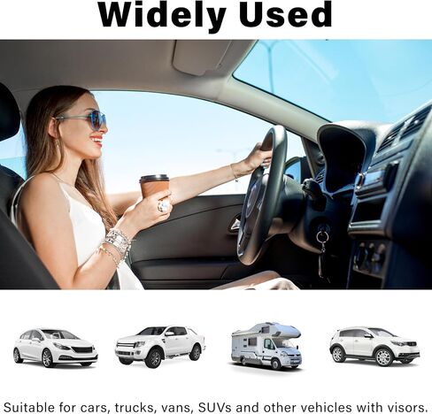 مرآة قوس السيارات ، مقطع عالمي على سيارات Sun Visor Vanity Mirror لسيارات الدفع الرباعي والمركبات المختلفة ، وملحقات السيارات الداخلية للنساء ، والأسود in Kuwait