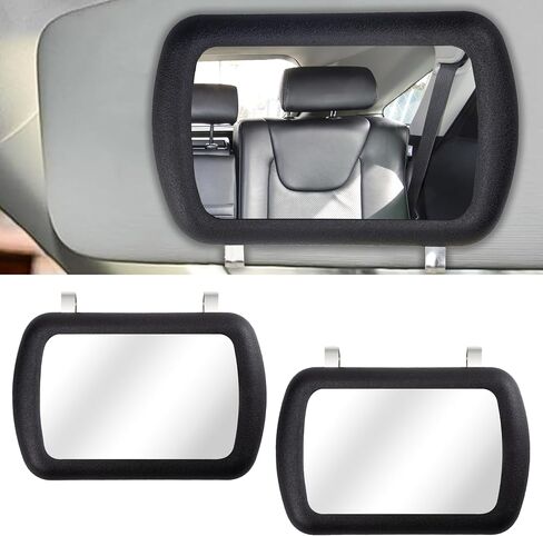 مرآة قوس السيارات ، مقطع عالمي على سيارات Sun Visor Vanity Mirror لسيارات الدفع الرباعي والمركبات المختلفة ، وملحقات السيارات الداخلية للنساء ، والأسود in Kuwait
