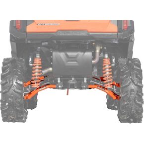 SuperATV Heavy Duty Arched Rear Offset A-Arms for 2016+ Polaris General 1000 / General 4 | Full camber adjustability | A-Arm color is Orange