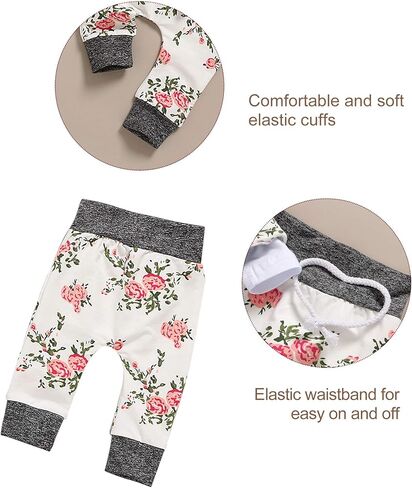 oklady Baby Girl Clothes Purple Hoodie Tops Litter Romper Floral Pant with Cute Headband 4Pcs 3-6 Month Girl Clothes in Kuwait