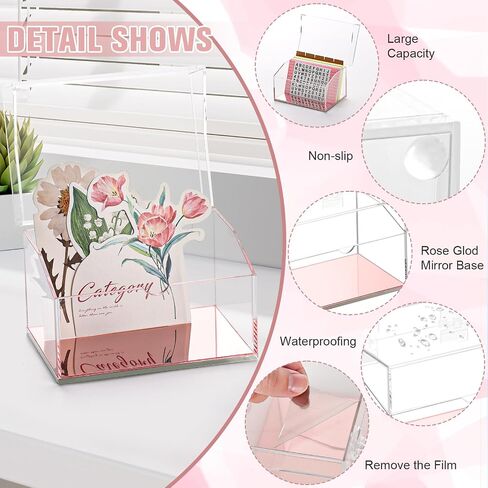 3 x 5 Inch Acrylic Index Card Holder Clear Flash Card Holder Recipe Card Box 150 Pcs Ruled Lined Index Cards 30 Pcs Kraft Dividers A to Z Stickers For Holds 400 A-Z Tabs Note Cards Business Cards in Saudi Arabia