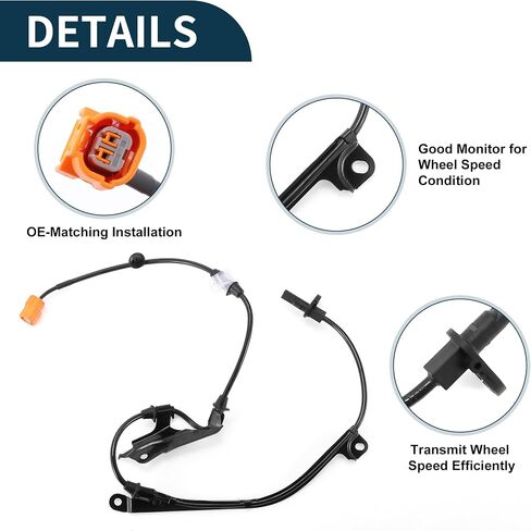 ABS Wheel Speed Sensor Front Right ABS Sensor Anti-Lock Braking System Sensor No.57450-SEP-A01 for Acura TL 2004-2008 in Kuwait