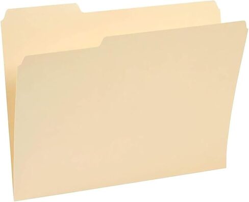 Staples 30% Recycled File Folders, 1/3-Cut Tab, Letter Size, Manila, 100/Box (ST56675) in Saudi Arabia