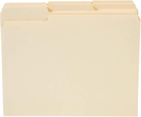 Staples 30% Recycled File Folders, 1/3-Cut Tab, Letter Size, Manila, 100/Box (ST56675) in Saudi Arabia