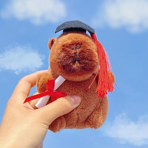 Men Women Super Cute Creative Funny Soft Plush Brown Capybara Keychain Key-ring Bag Backpack Pendant Animal Key Chain in Saudi Arabia