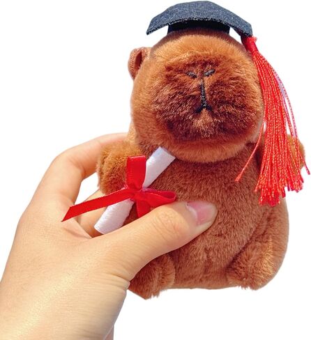 Men Women Super Cute Creative Funny Soft Plush Brown Capybara Keychain Key-ring Bag Backpack Pendant Animal Key Chain in Saudi Arabia