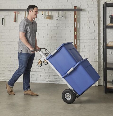 COSCO 3-in-1 Assist Series Aluminum Hand Truck/Cart with Flat Free Wheels, 800 lb/1000 lb Capacity, Silver in Saudi Arabia
