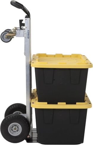 COSCO 3-in-1 Assist Series Aluminum Hand Truck/Cart with Flat Free Wheels, 800 lb/1000 lb Capacity, Silver in Saudi Arabia
