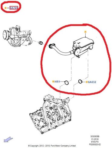 من 11 إلى 16 فورد 6.7L Powerstroke Diesel PCV CCV Ailt Selection Assembly DC3Z-6A785-C in Saudi Arabia
