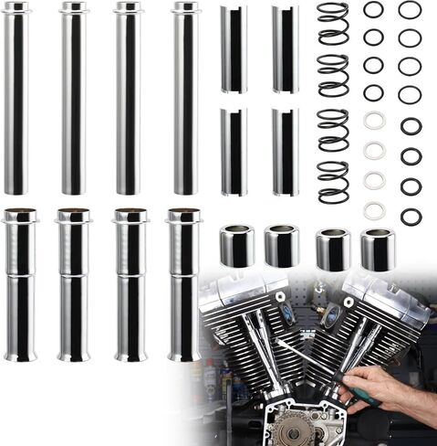 Adjustable Pushrods Covers Kit for 1999-2017 Harley Twin Cam Softail Dyna Touring Model (Excludes 2017 Touring)，Chrome in Saudi Arabia