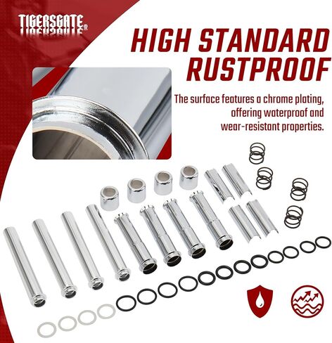 Adjustable Pushrods Covers Kit for 1999-2017 Harley Twin Cam Softail Dyna Touring Model (Excludes 2017 Touring)，Chrome in Saudi Arabia