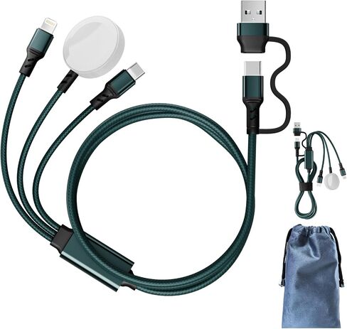 شاحن متعدد 2 في 1 لهاتف iPhone 14 و15، (USB C & Lightning) إلى سلك شحن سريع USB C مع كتلة شحن سريعة 20 وات PD من النوع C لهاتف iPhone 15/14/13/12 Pro Max/11/Xs Max/X، آيباد برو in Saudi Arabia