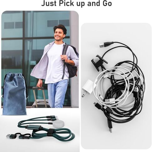 شاحن متعدد 2 في 1 لهاتف iPhone 14 و15، (USB C & Lightning) إلى سلك شحن سريع USB C مع كتلة شحن سريعة 20 وات PD من النوع C لهاتف iPhone 15/14/13/12 Pro Max/11/Xs Max/X، آيباد برو in Saudi Arabia