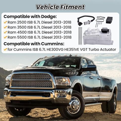 5494878RX 5601240NX 6.7L لـ Cummins Turbocharger Turbo Actuator متوافق مع Dodge 2013-2018 RAM 2500 3500 4500 5500 Diesel Holset HE300VG 68481772A W/Calibrate Kit Turbine Module المعايرة in Saudi Arabia