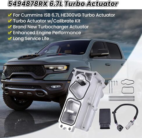 5494878RX 5601240NX 6.7L لـ Cummins Turbocharger Turbo Actuator متوافق مع Dodge 2013-2018 RAM 2500 3500 4500 5500 Diesel Holset HE300VG 68481772A W/Calibrate Kit Turbine Module المعايرة in Saudi Arabia
