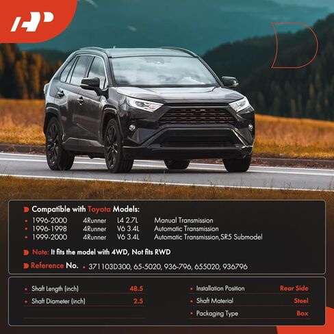 مجموعة عمود الدفع الخلفي الكامل A-Premium [4WD] متوافقة مع Toyota 4Runner وLexus GX47 2003-2009، V8 4.7L Sport Utility، استبدال # 3711060A40، 371106A480 in Saudi Arabia
