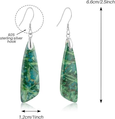 SELOVO Jasper Stone Earrings for Women Trendy Dangle Earrings Fishhook Drop Earrings in Kuwait