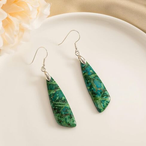 SELOVO Jasper Stone Earrings for Women Trendy Dangle Earrings Fishhook Drop Earrings in Kuwait