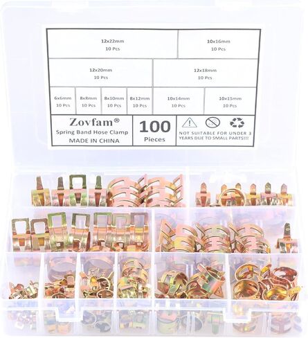 100pcs 6-22mm خرطوم الزنبرك المشابك خط الوقود خط الفراغ السيليكون مشبك أنابيب انخفاض ضغط الهواء مشبك الهواء والتغليف استبدال السيارات مجموعة التشويش in Saudi Arabia