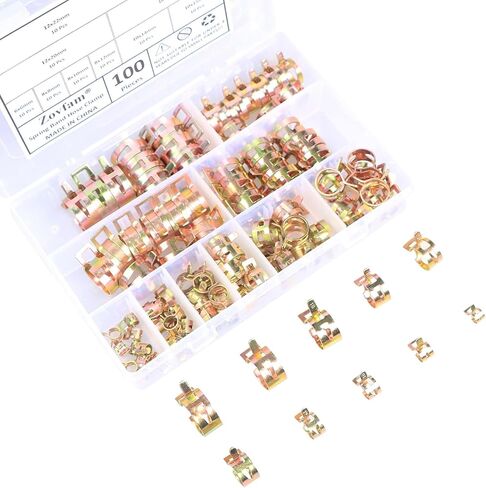 100pcs 6-22mm خرطوم الزنبرك المشابك خط الوقود خط الفراغ السيليكون مشبك أنابيب انخفاض ضغط الهواء مشبك الهواء والتغليف استبدال السيارات مجموعة التشويش in Saudi Arabia