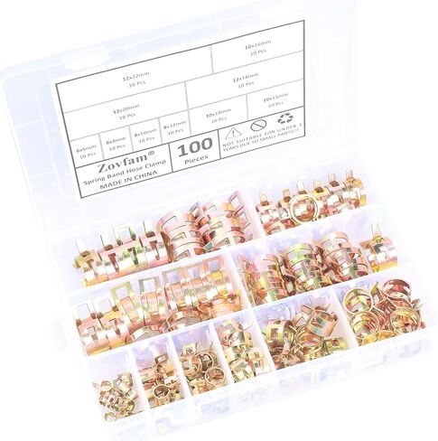 100pcs 6-22mm خرطوم الزنبرك المشابك خط الوقود خط الفراغ السيليكون مشبك أنابيب انخفاض ضغط الهواء مشبك الهواء والتغليف استبدال السيارات مجموعة التشويش in Saudi Arabia