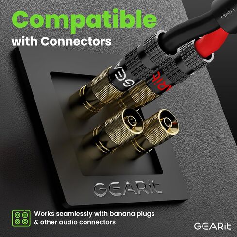 سلك مكبر صوت GearIT 14/2 (20 قدم) مقياس 14AWG - دفن خارجي مباشر في الأرض/في الجدار / تصنيف CL3 CL2 / 2 موصلات - نحاس خالٍ من الأكسجين OFC، أسود 20 قدم in Saudi Arabia
