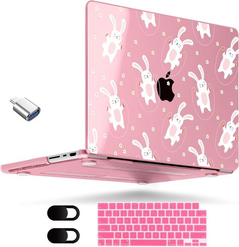 حافظة MEEgoodo لجهاز M3 MacBook Pro مقاس 16 بوصة 2023 2021، غطاء شفاف غير لامع مناسب للطراز A2991 A2780 A2485 M2 M1، غطاء بلاستيكي ناعم للكمبيوتر المحمول مقاس 16.2 بوصة، غطاء صلب لجهاز MacBook Pro M3، أقحوان أبيض in Kuwait