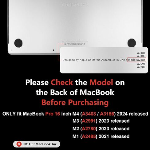 حافظة MEEgoodo لجهاز M3 MacBook Pro مقاس 16 بوصة 2023 2021، غطاء شفاف غير لامع مناسب للطراز A2991 A2780 A2485 M2 M1، غطاء بلاستيكي ناعم للكمبيوتر المحمول مقاس 16.2 بوصة، غطاء صلب لجهاز MacBook Pro M3، أقحوان أبيض in Kuwait