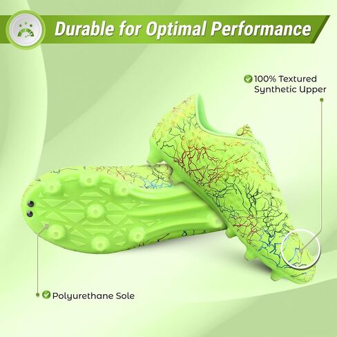 Vizari Zodiac Firm Ground Soccer Cleats - Kids Soccer Shoes with Excellent Traction, Grip, and Comfort - Durable, Lightweight & Breathable Youth Soccer Cleats - Unisex Soccer Cleats for Boys & Girls in Saudi Arabia