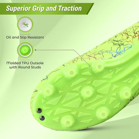Vizari Zodiac Firm Ground Soccer Cleats - Kids Soccer Shoes with Excellent Traction, Grip, and Comfort - Durable, Lightweight & Breathable Youth Soccer Cleats - Unisex Soccer Cleats for Boys & Girls in Saudi Arabia