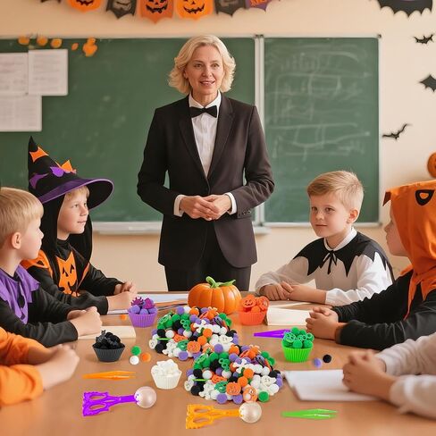 Fall Fine Motor Toys - 294P Fall Thanksgiving Counting Sorting Sensory Bin Filler Set for Kids Autumn Counting Toy with Felt Maple Leaf Pom Poms Cup Clip for Preschool Education Activities in Kuwait