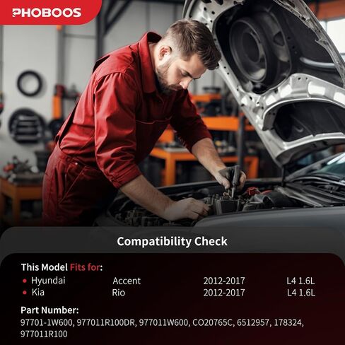 ضاغط Phoboos A/C مع القابض متوافق مع Hyundai Accent 2012-2017 ، Kia Rio 2012-2017 ، L4 1.6L. تبريد سريع ، ضوضاء منخفضة ، تسهيل التثبيت ، المرجع. CO-20765C ، 178324 in Saudi Arabia