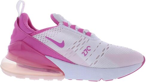 حذاء Nike Air Max 270 للأطفال الكبار (943345-116، أبيض/سبج داكن/فوشيا دريم) مقاس 6.5 in Saudi Arabia