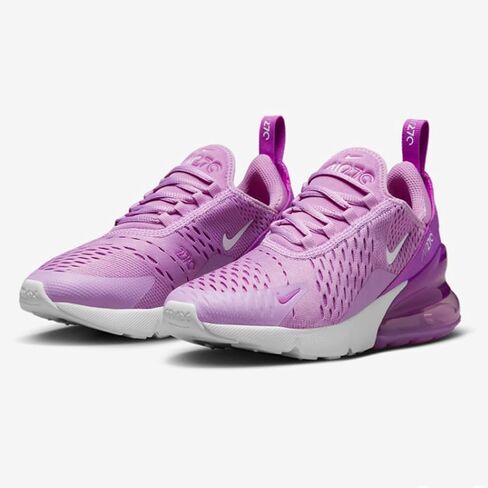 حذاء Nike Air Max 270 للأطفال الكبار (943345-116، أبيض/سبج داكن/فوشيا دريم) مقاس 6.5 in Saudi Arabia