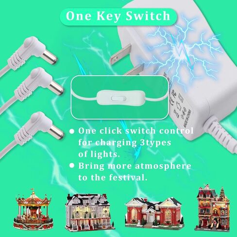 Power Adapter 4.5V DC for Lemax Lighting Accessories 94566 94527 44241 74295 84428 6451774269 Christmas Micro Lighting Building Decoration Switching Mode Power Adapter(6 Output Connectors) in Saudi Arabia