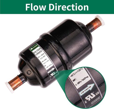 Refrigerant Filter Drier 3/8'' Sweat Connection DFL-083S for CFC, HCFC, HFC Fits 1 to 5 Tons HVAC & Refrigeration Systems in Kuwait