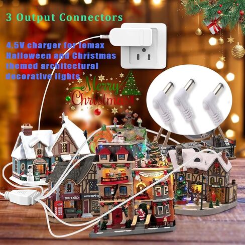 Power Adapter 4.5V DC for Lemax Lighting Accessories 94566 94527 44241 74295 84428 6451774269 Christmas Micro Lighting Building Decoration Switching Mode Power Adapter(6 Output Connectors) in Saudi Arabia