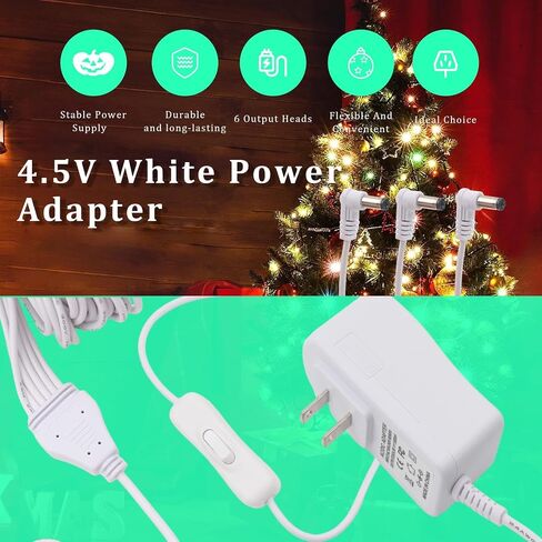 Power Adapter 4.5V DC for Lemax Lighting Accessories 94566 94527 44241 74295 84428 6451774269 Christmas Micro Lighting Building Decoration Switching Mode Power Adapter(6 Output Connectors) in Saudi Arabia