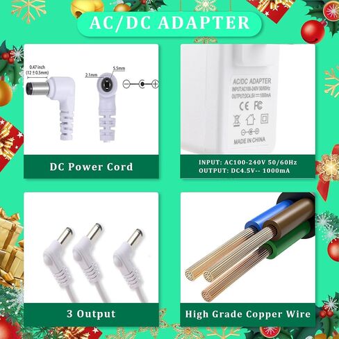 Power Adapter 4.5V DC for Lemax Lighting Accessories 94566 94527 44241 74295 84428 6451774269 Christmas Micro Lighting Building Decoration Switching Mode Power Adapter(6 Output Connectors) in Saudi Arabia