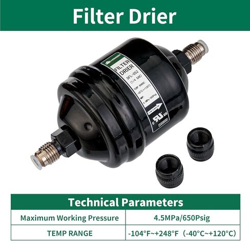 مرشح التبريد مجفف 3/8 '' اتصال العرق DFL-083S لـ CFC ، HCFC ، HFC يناسب 1 إلى 5 أطنان أنظمة HVAC والتبريد in Kuwait